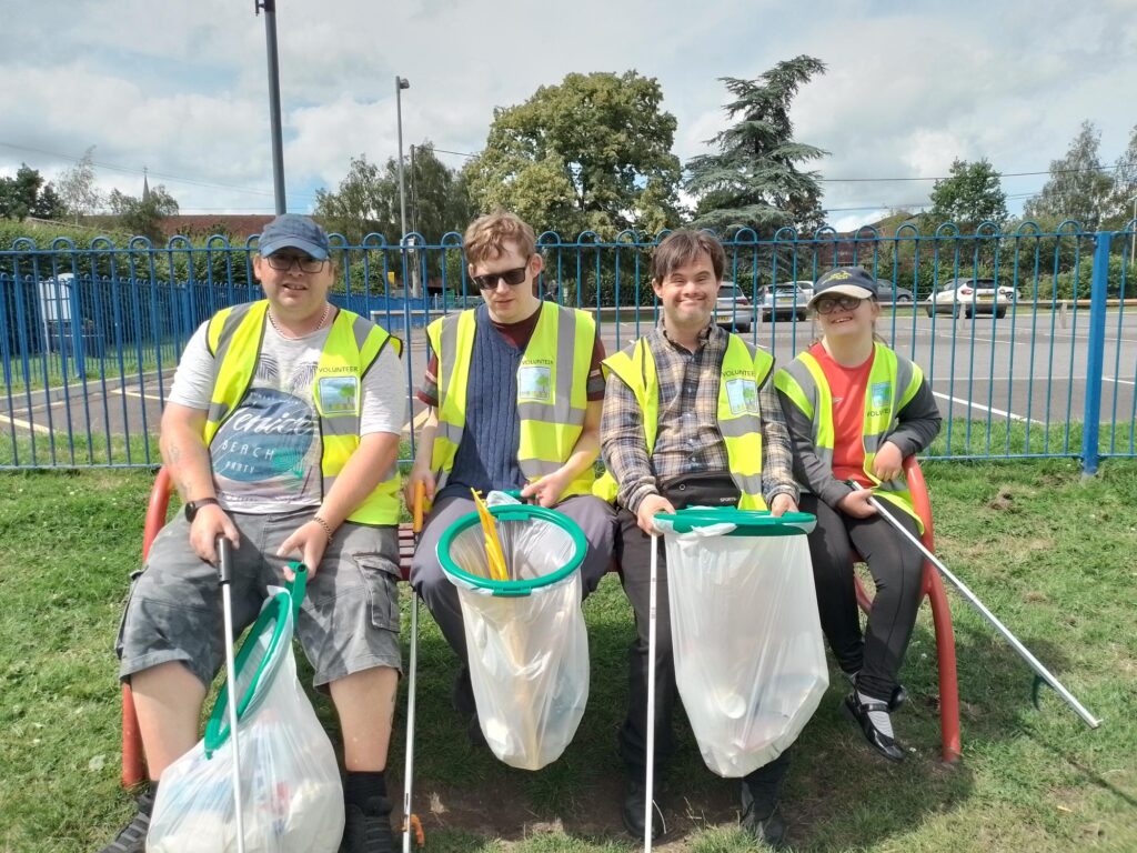 Three Gillingham students and one Gillingham Town Council member's mission to litter pick accomplished.