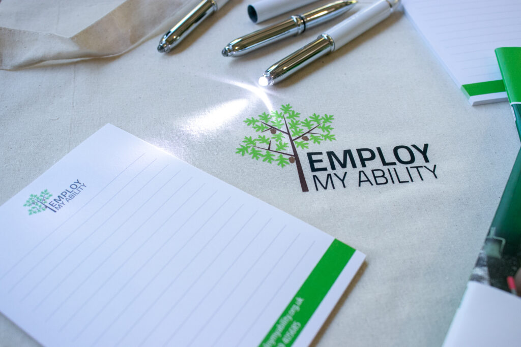 Pens, notepads and other items for EMA for the Careers and Apprenticeship Show.